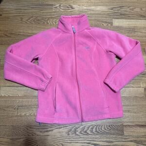 Woman's Columbia Barbie Pink Fleece Full Zipper Jacket Size XL Warm Cozy Lounge